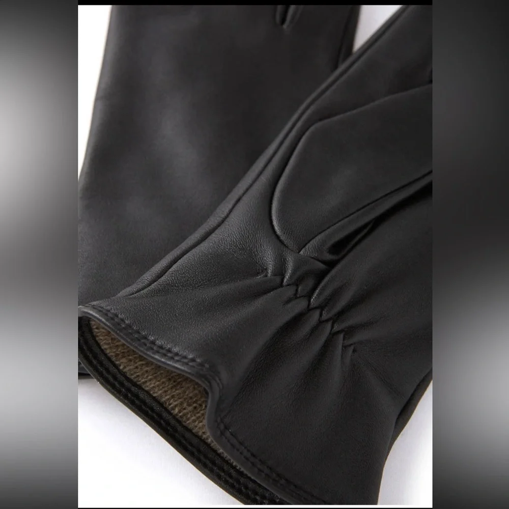 BNWT FOWNES EST 1977 VTG Black Womens Genuine leather 10” Gloves Size Large